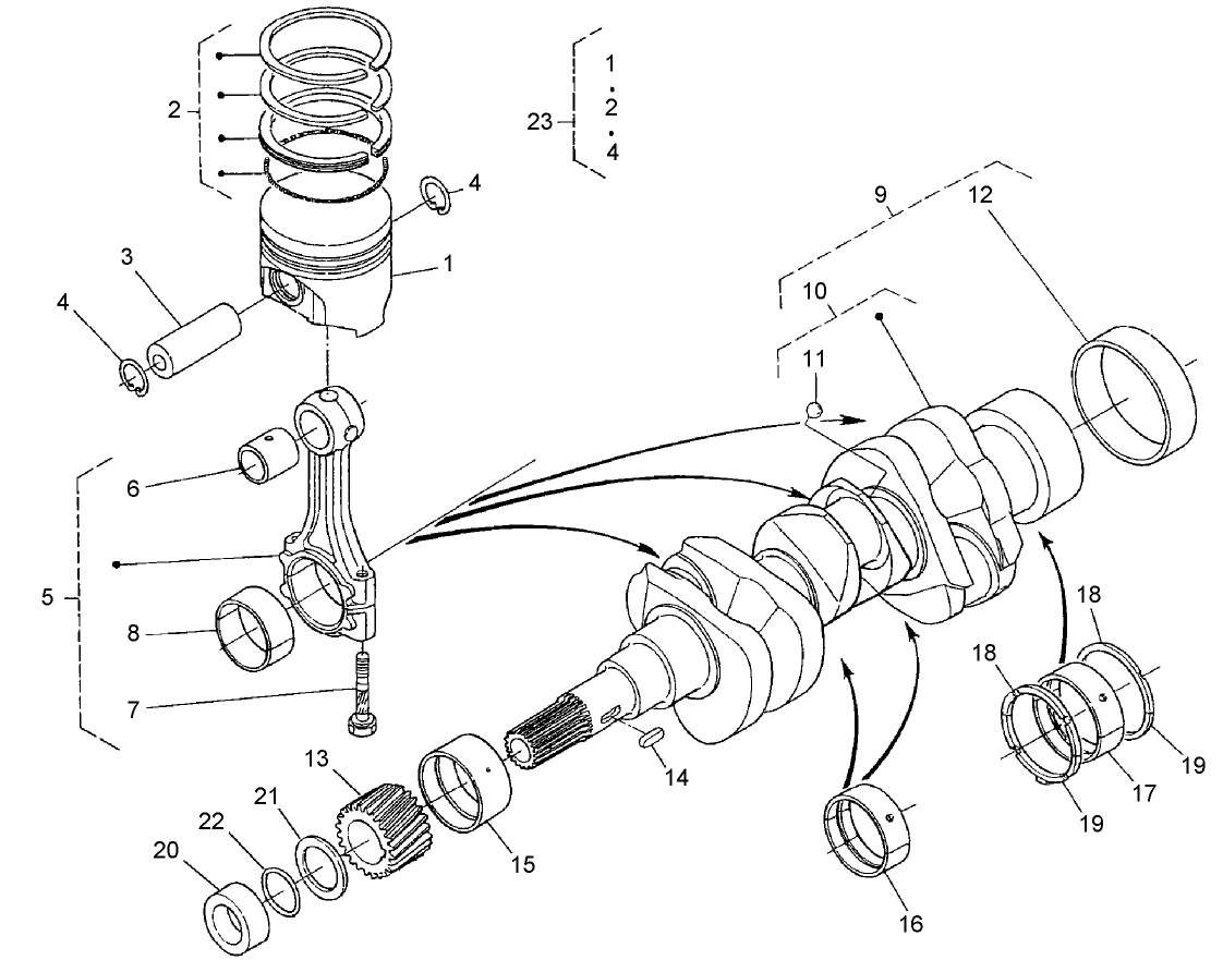 Piston and Crankshaft Assembly