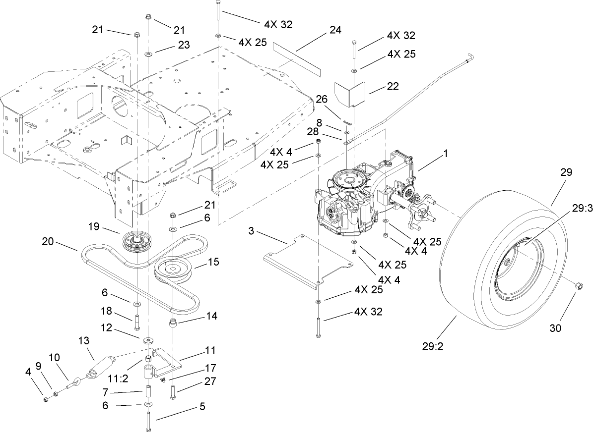 Hydro and Belt Drive Assembly