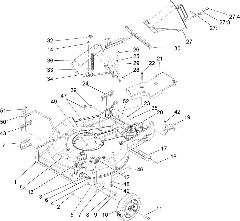 Housing, Chute and Wheel Assembly