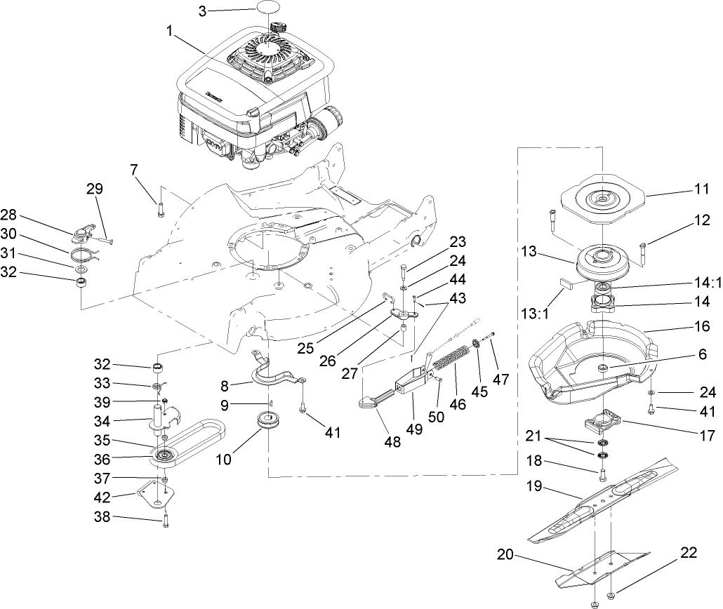 Engine and Blade Assembly