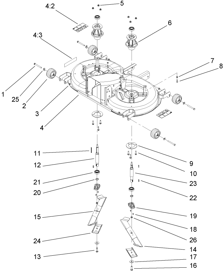 Cutting Pan and Mower Housing Assembly