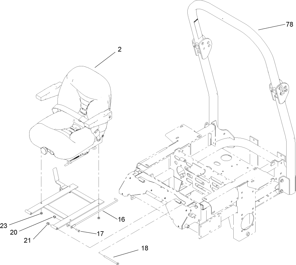 Seat and Roll-Over-Protection-System Assembly