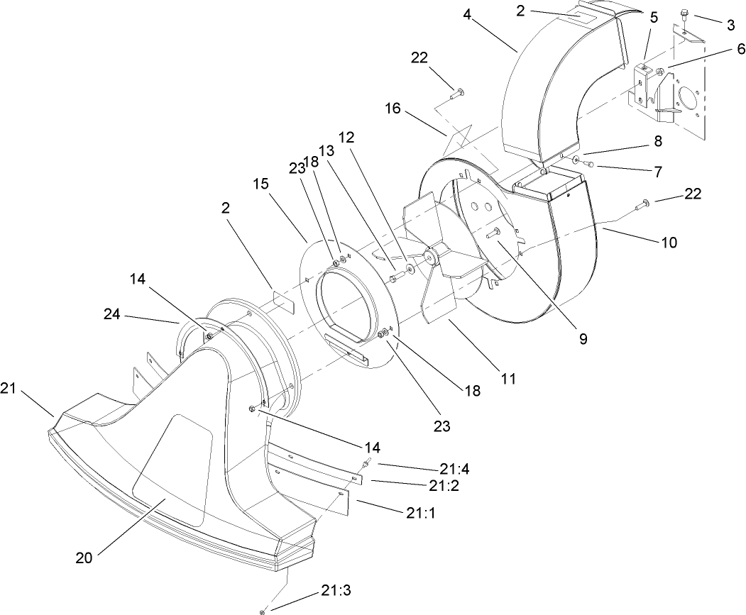 Blower, Fan and Snout Assembly