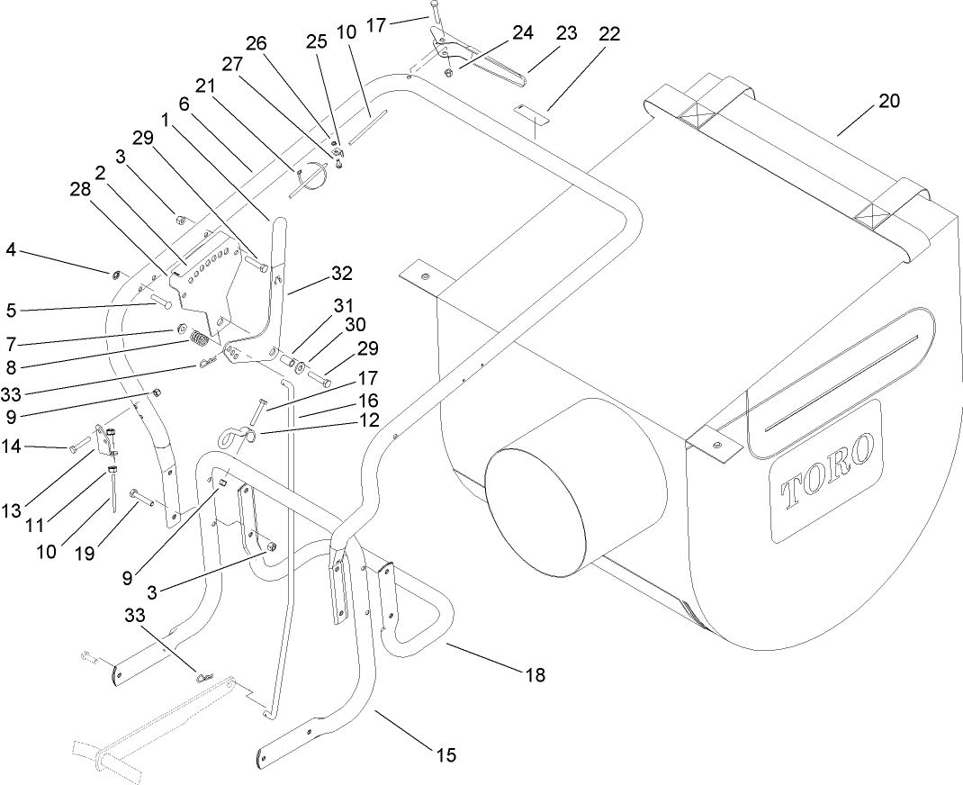 Handle and Vacuum Bag Assembly