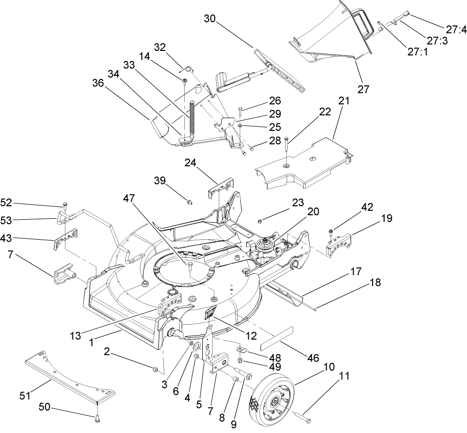 Housing, Chute and Wheel Assembly