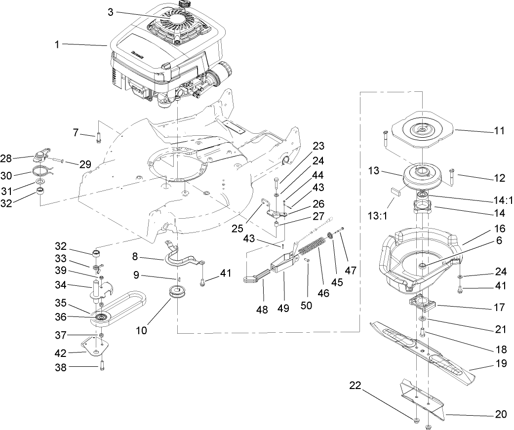 Engine and Blade Assembly