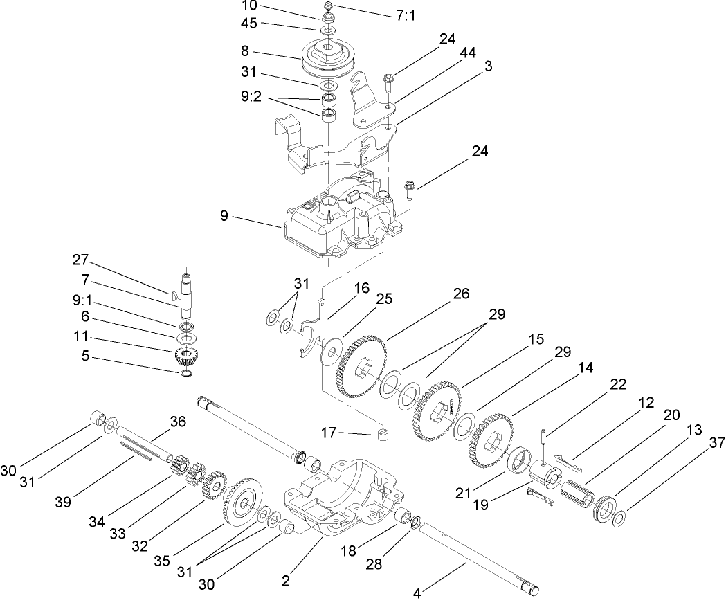 Gear Case Assembly No. 74-1861