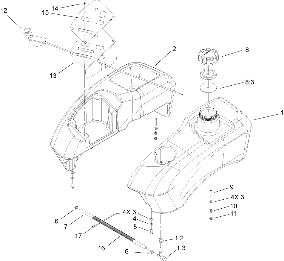 Fuel Tank and Control Pod Assembly
