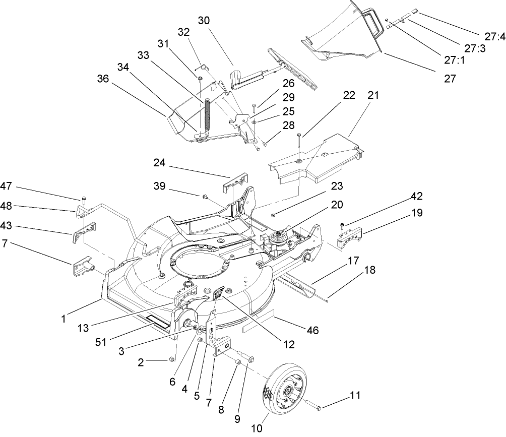 Housing, Chute and Wheel Assembly