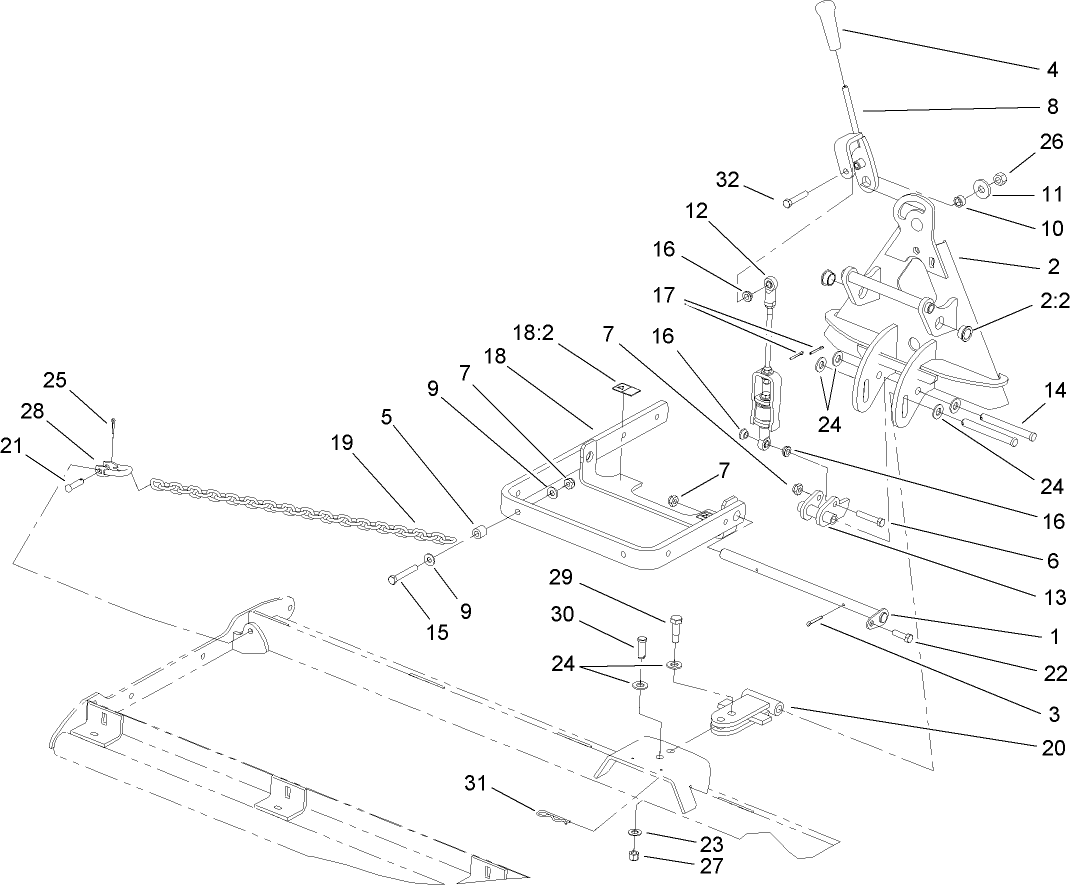 Pivot Bar and Lift Arm Assembly