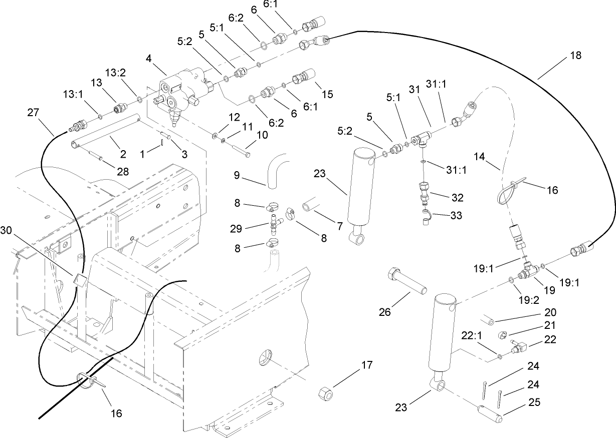 Hydraulic Cylinder and Lift Arm Assembly