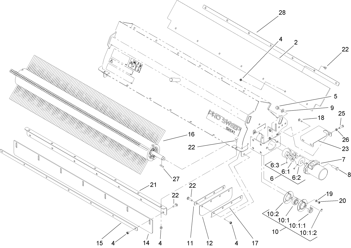 Brush, Motor and Shield Assembly