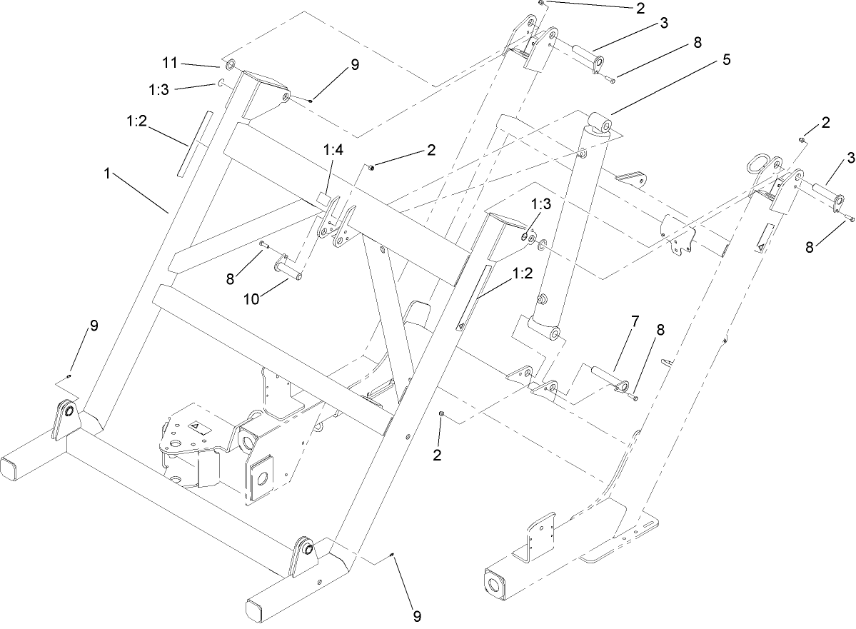 Pitch Frame and Cylinder Assembly