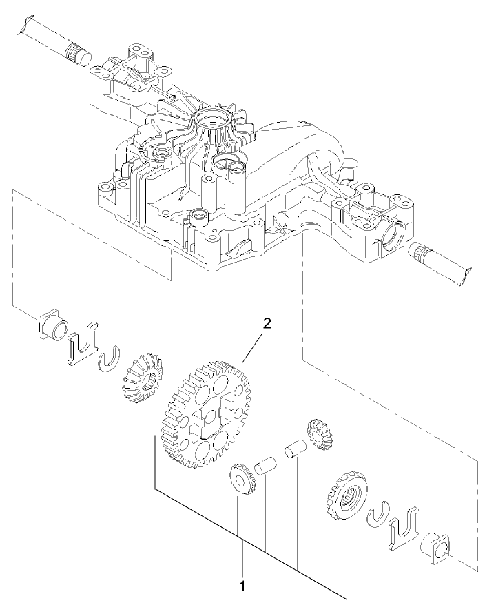 Differential Gear Assembly  Transmission Assembly No. 104-2889