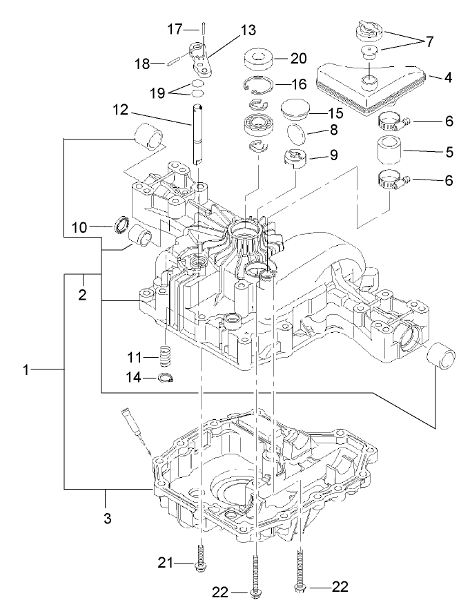 Transaxle Case Assembly  Transmission Assembly No. 104-2889