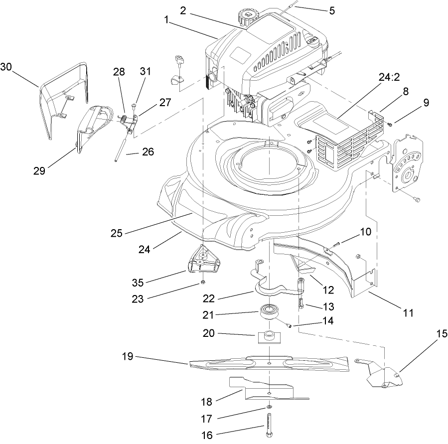 Engine and Blade Assembly
