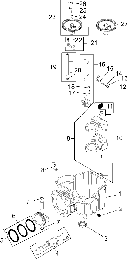 Crankcase Assembly Kohler SV540-0019