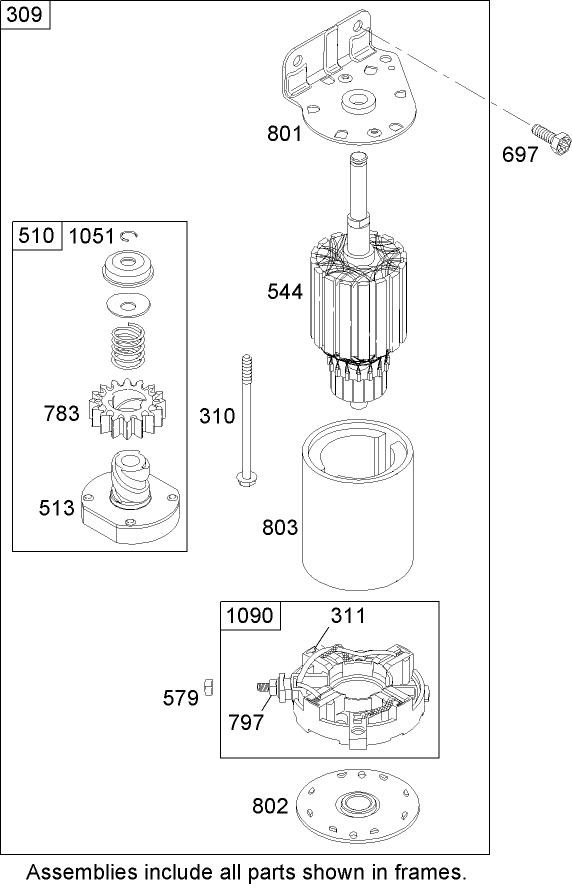 Starter Assembly  Briggs and Stratton 441577-0122-E1