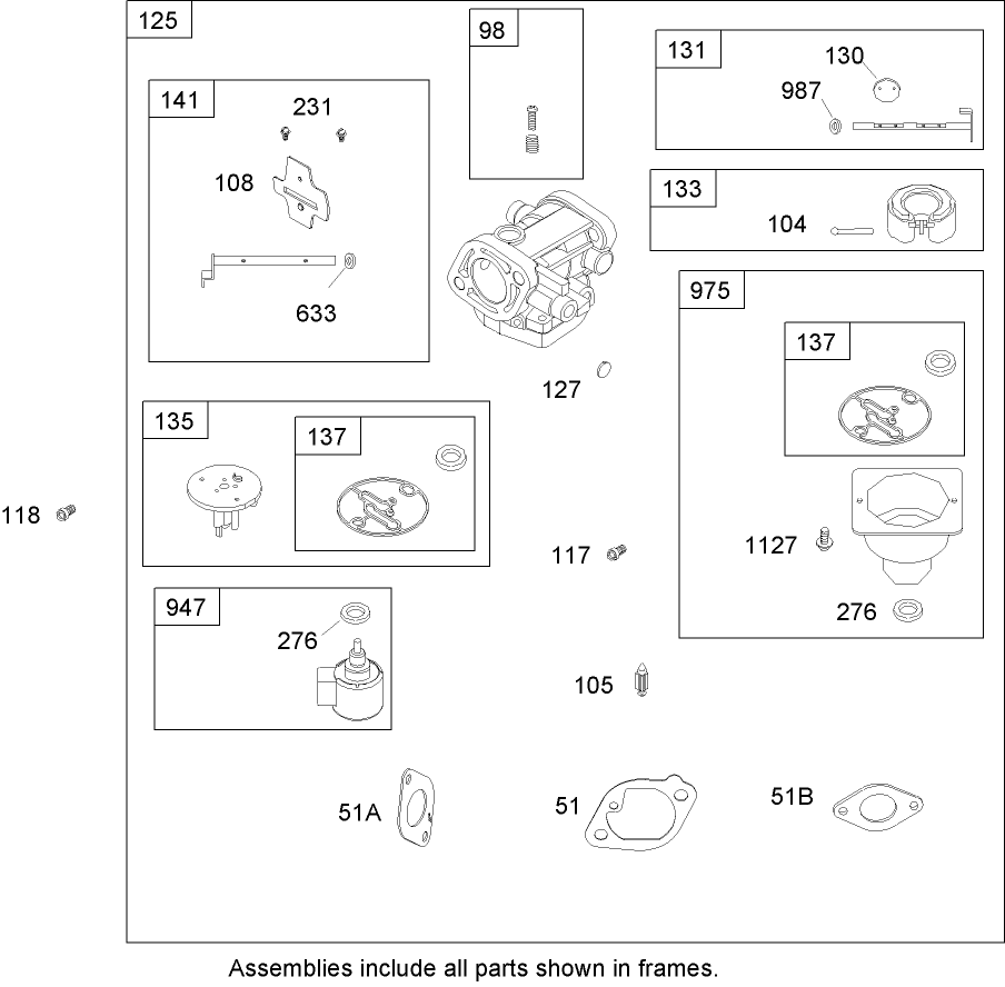 Carburetor Assembly  Briggs and Stratton 441577-0122-E1