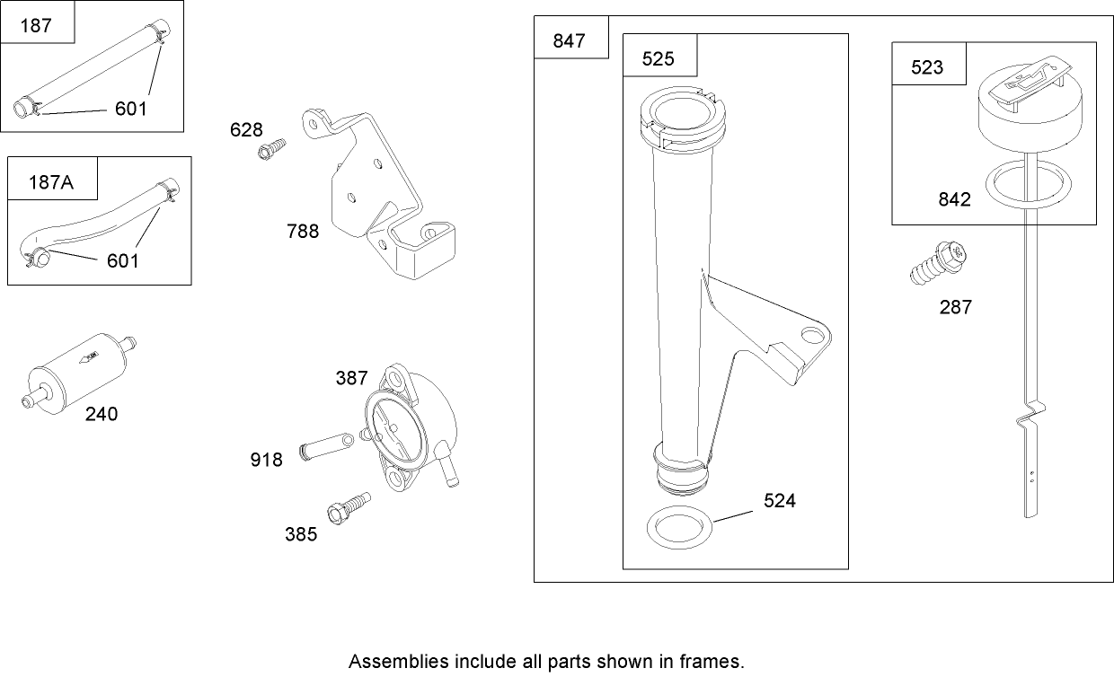 Oil Filter, Tube and Pump Assembly  Briggs and Stratton 441577-0122-E1