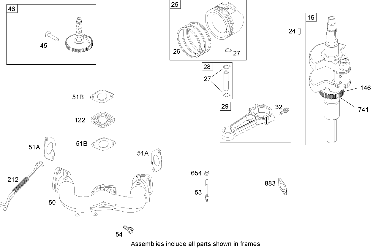 Crankshaft Assembly  Briggs and Stratton 441577-0122-E1