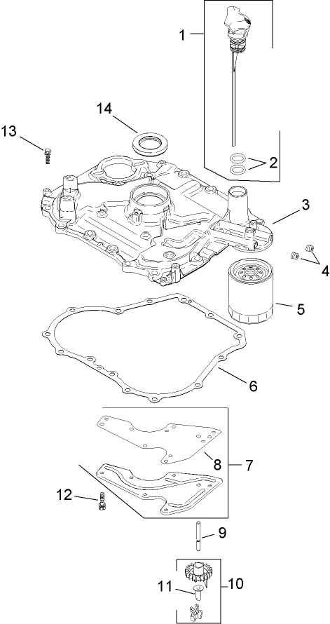 Oil Pan and Lubrication Assembly  Kohler SV600-0018