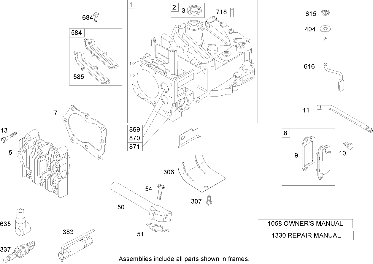 Cylinder Assembly Briggs and Stratton 125K02-0202-E1