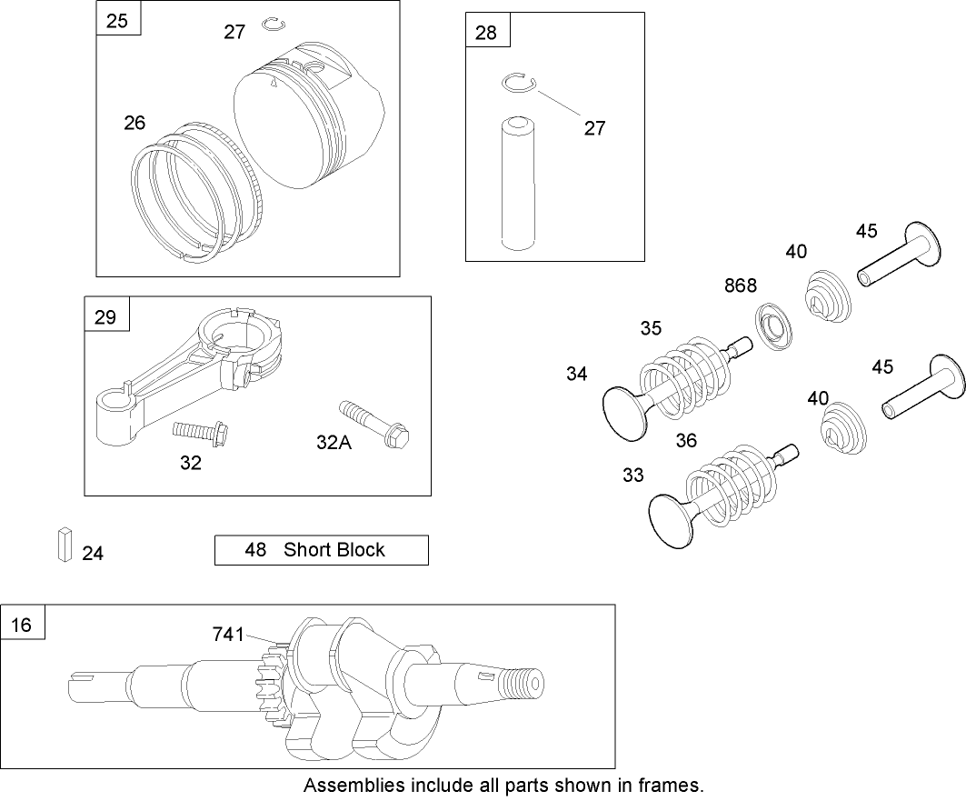 Crankshaft Assembly Briggs and Stratton 125K02-0202-E1