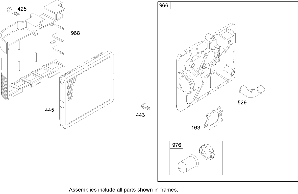 Air Cleaner Assembly Briggs and Stratton 125K02-0202-E1