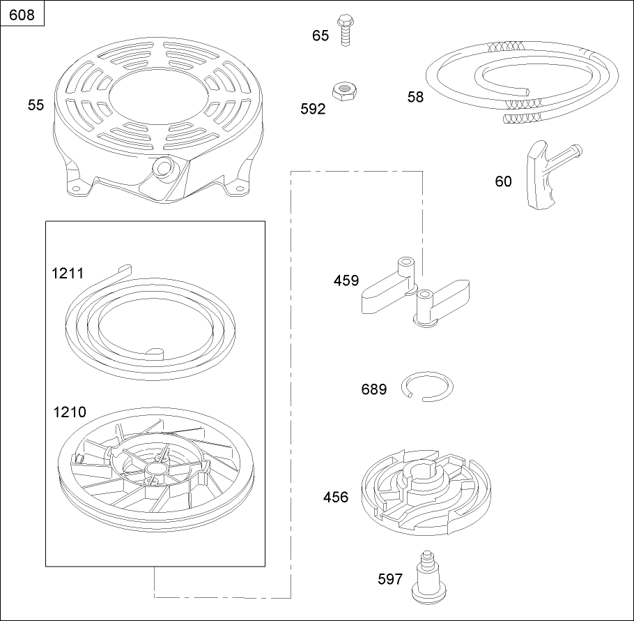Starter Assembly Briggs and Stratton 125K02-0202-E1