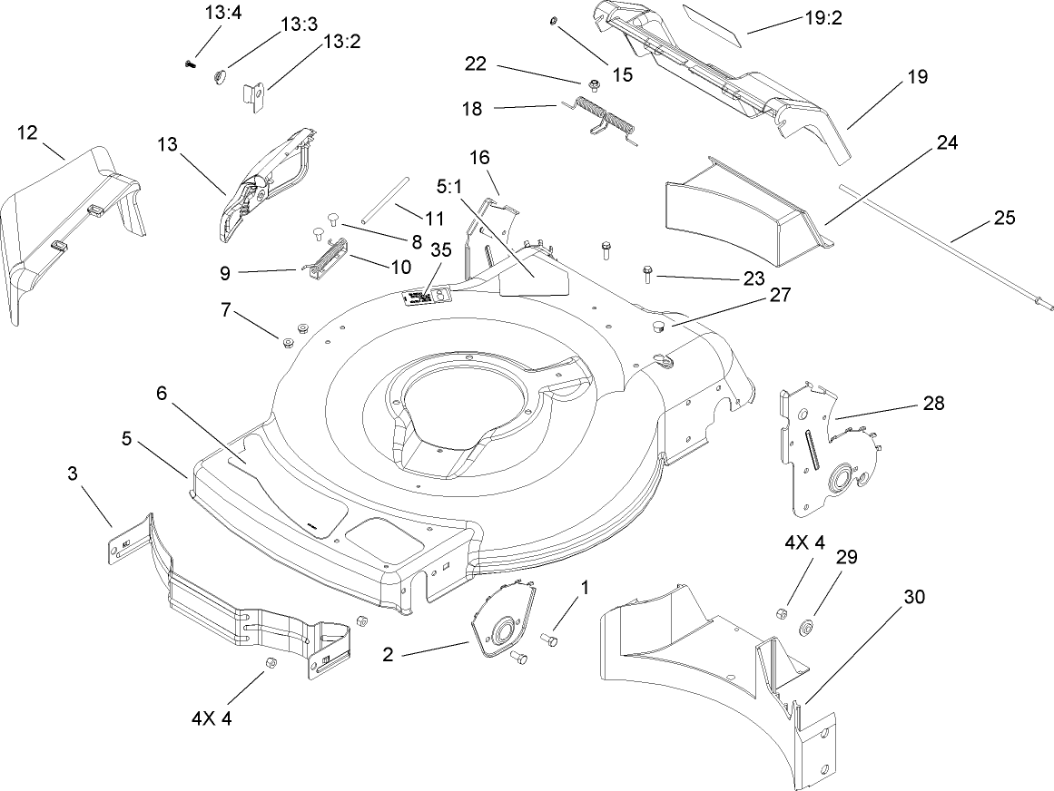 Deck, Side Chute and Rear Door Assembly