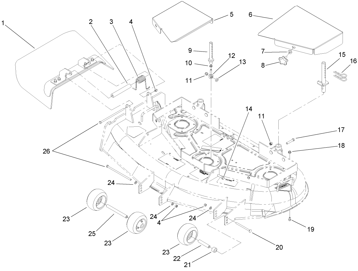 Belt Cover, Deflector and Roller Assembly