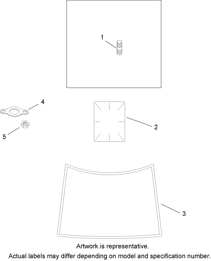 Exhaust Stud, Gasket and Decal Assembly Kohler SV720-0011