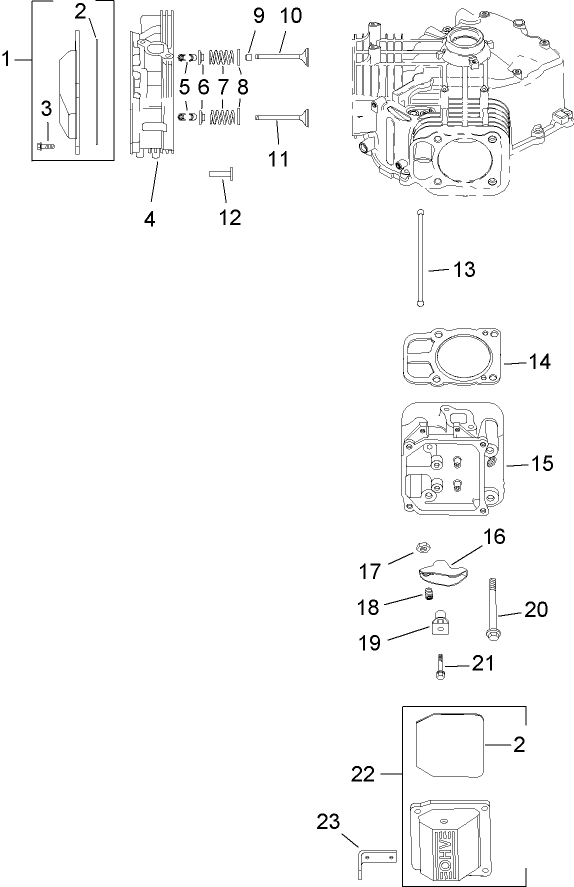 Head, Valve and Breather Assembly Kohler SV720-0017