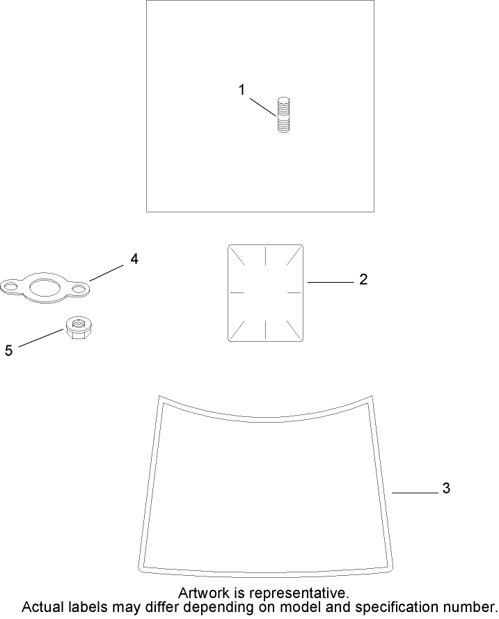Exhaust Stud, Gasket and Decal Assembly Kohler SV720-0017