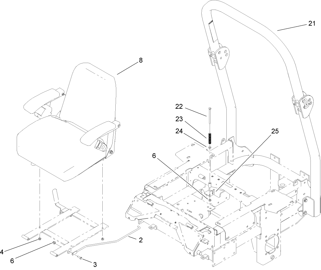 Seat and Roll-Over Protection System Assembly