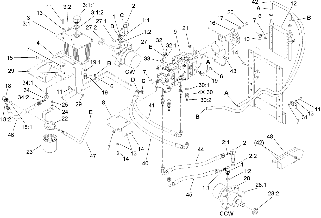 Hydraulic Tank, Motor and Pump Assembly