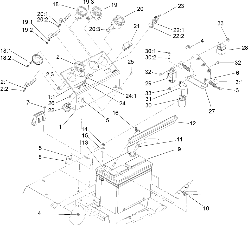 Control Panel and Battery Assembly