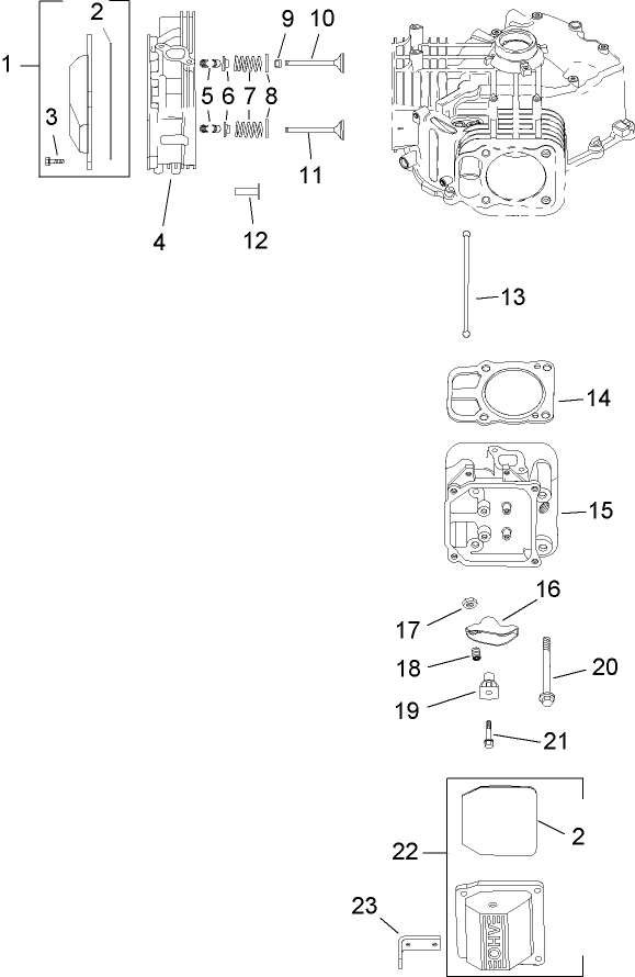 Head, Valve and Breather Assembly  Kohler SV735-0011