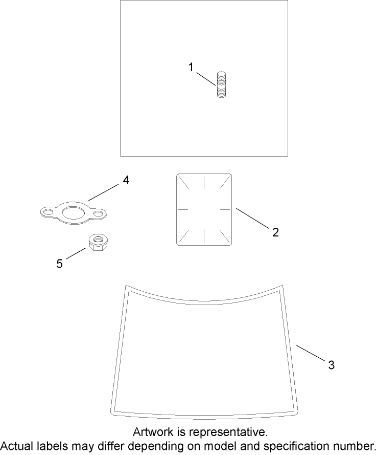 Exhaust Stud, Gasket and Decal Assembly  Kohler SV735-0011