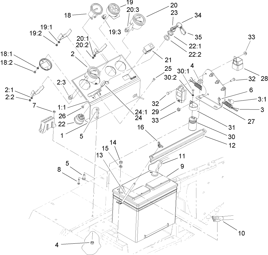 Control Panel and Battery Assembly