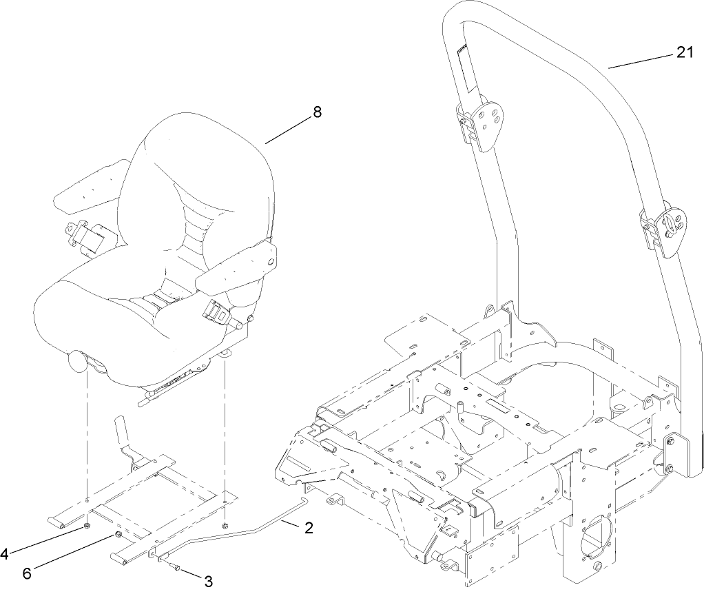 Seat and Roll-Over Protection System Assembly