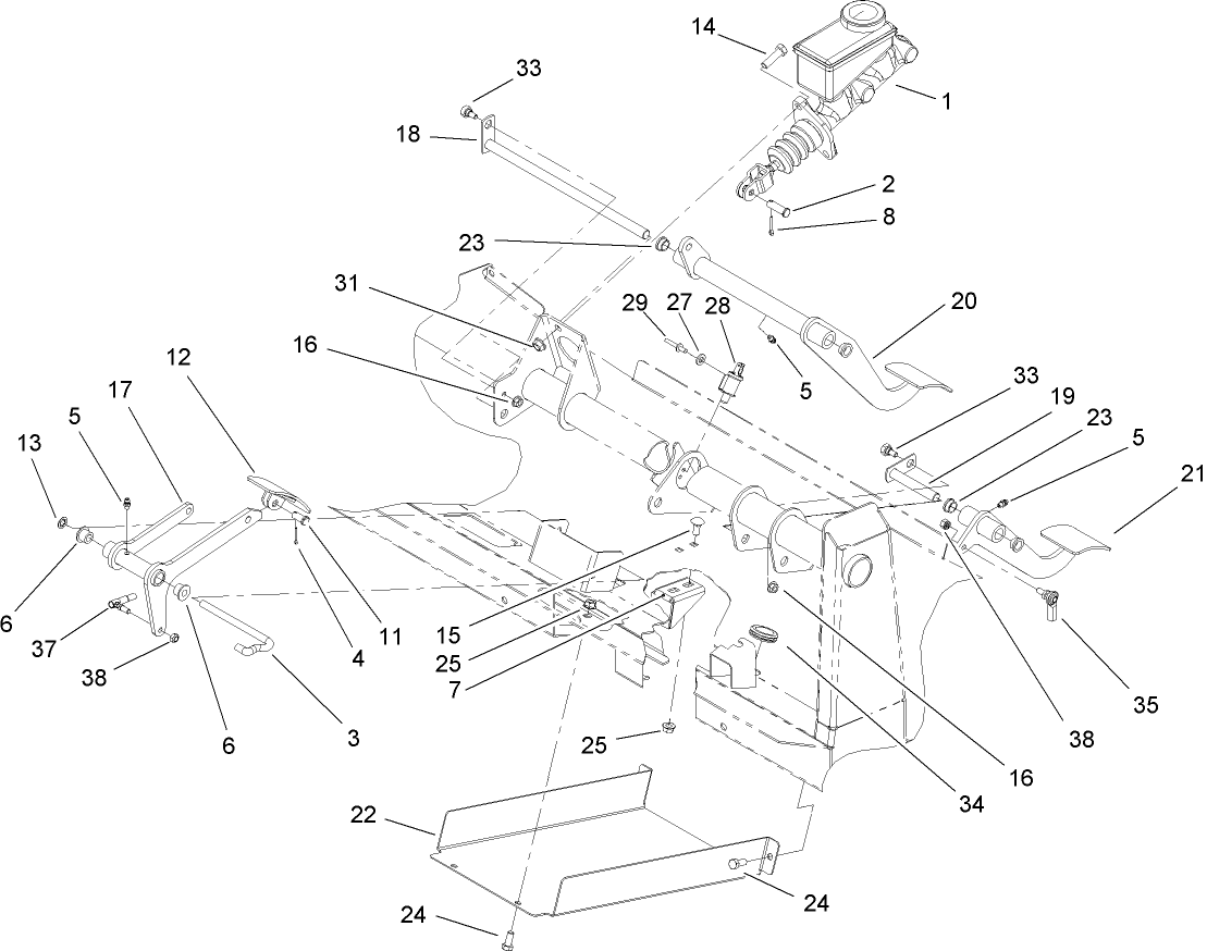 Brake Accelerator and Clutch Assembly