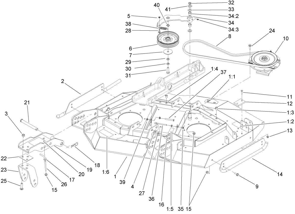 Right Hand Deck, Idler and Skid Assembly