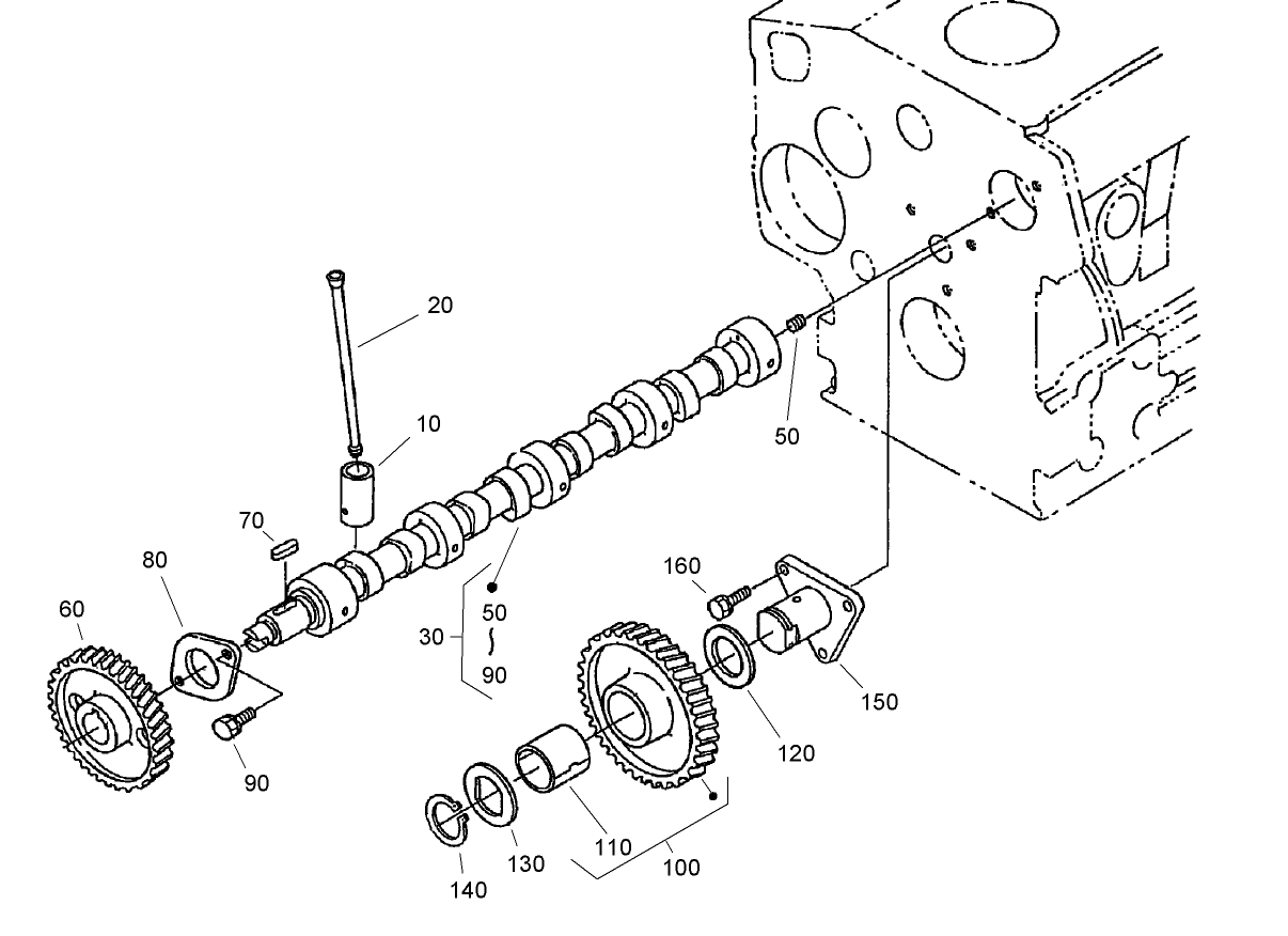 Cam Shaft and Idle Gear Shaft Assembly