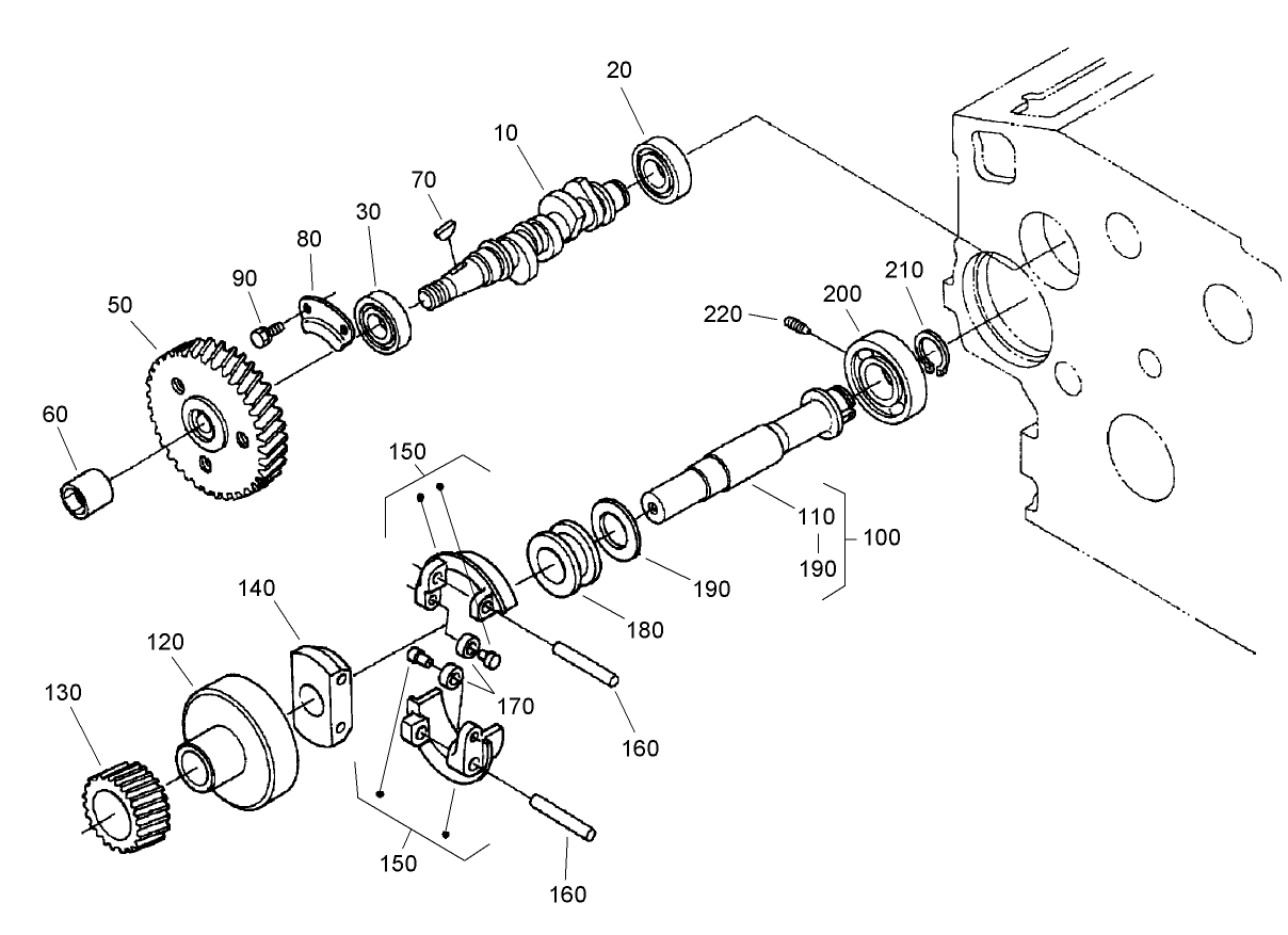 Fuel Camshaft and Governor Shaft Assembly