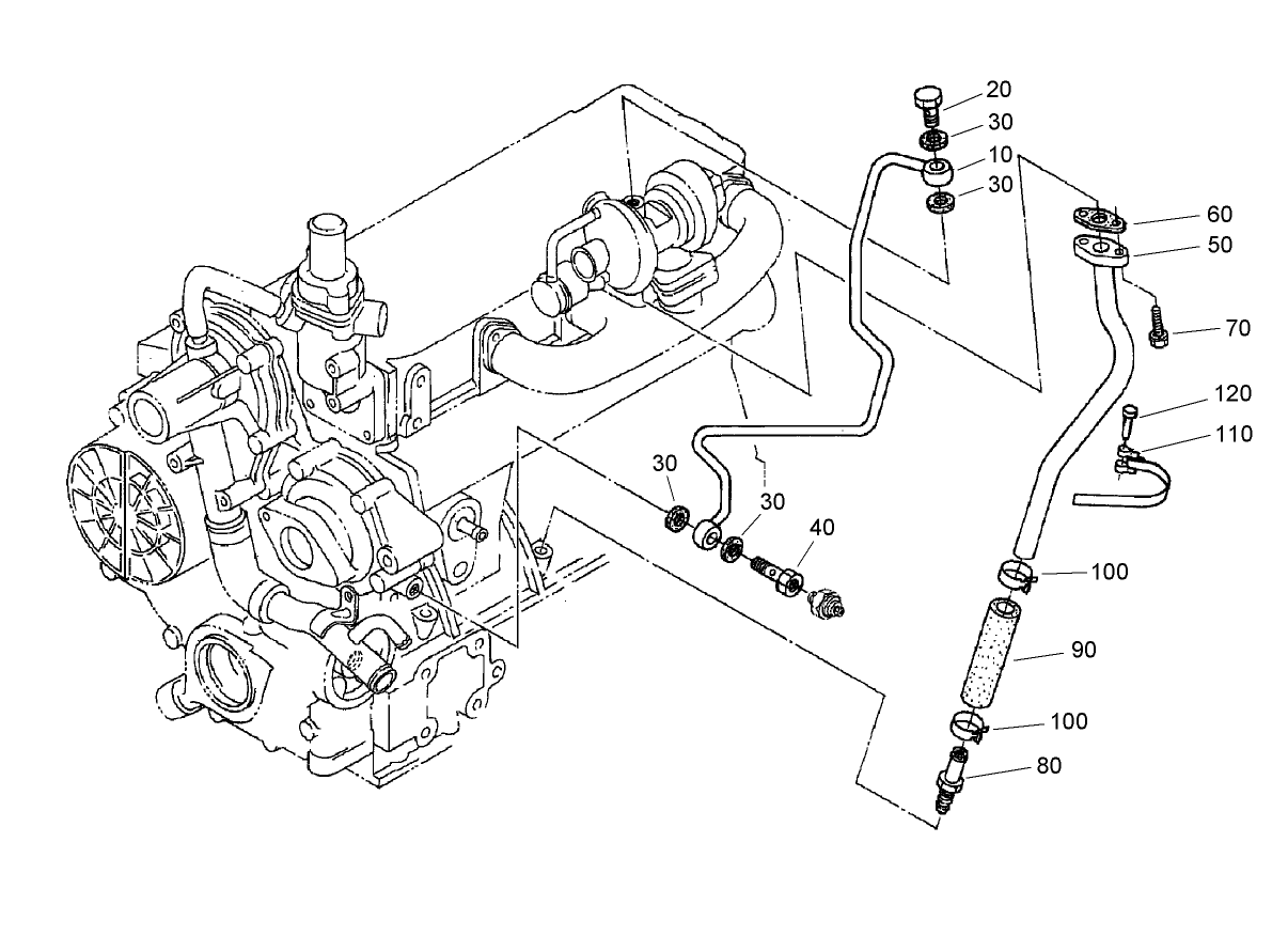 Oil Pipe (Turbo Charger) Assembly