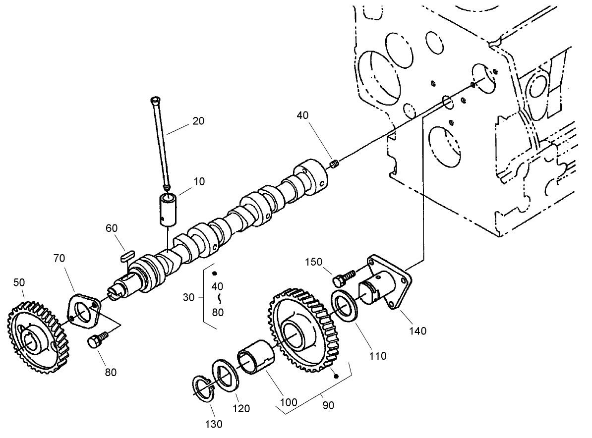 Cam Shaft and Idle Gear Assembly