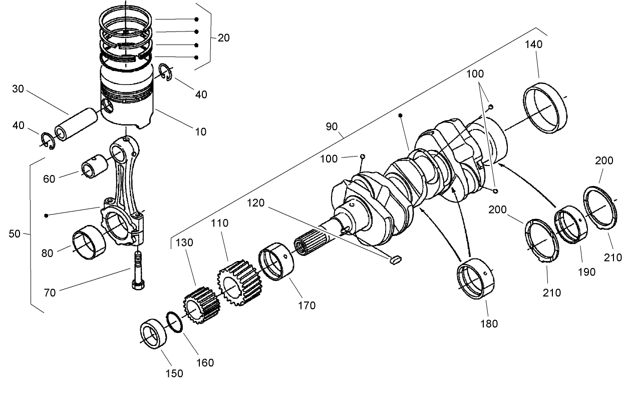 Connecting Rod and Piston Assembly