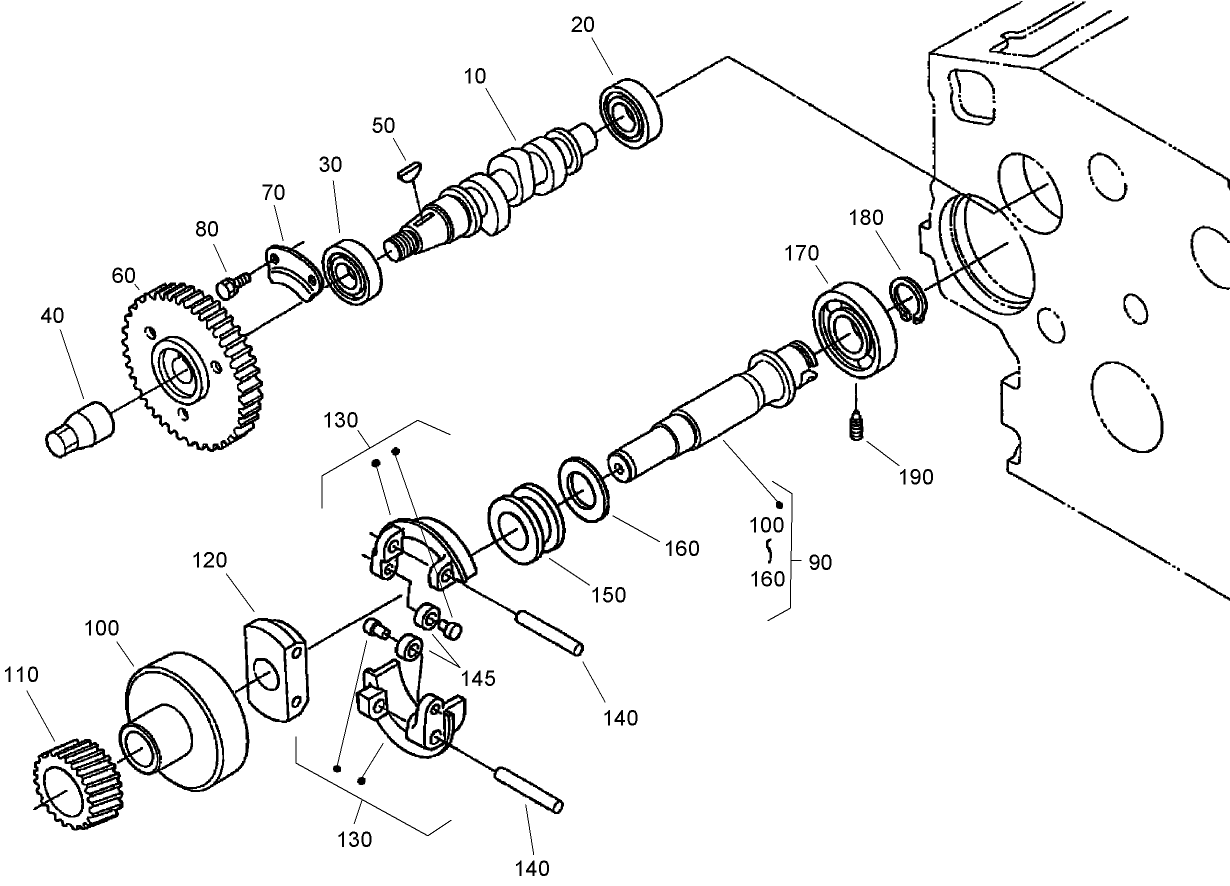 Fuel Camshaft and Governor Shaft Assembly